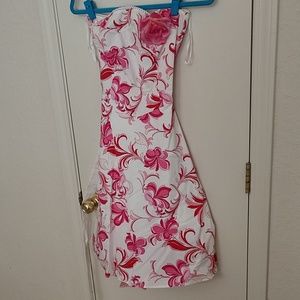 Off white and pink dress